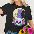 Pastel Goth Witchy Cat Cute Creepy Wiccan Cat And Skull Men Women T-Shirt Graphic Print Casual Unisex Tee Women T-Shirt Gifts for Her