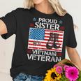 Proud Sister Of Vietnam Veteran Patriotic Usa Flag Military Women T-Shirt Gifts for Her