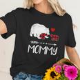 Red Plaid Mommy Bear Two Cubs Matching Buffalo Xmas Women T-Shirt Gifts for Her