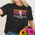 Snoopy Dunkin Donuts Coffee Because Adulting Is Hard Shirt Women T-Shirt Gifts for Her