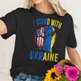 I Stand With Ukraine Flag American Flag Support Ukraine Men Women T-Shirt Graphic Print Casual Unisex Tee Women T-Shirt Gifts for Her