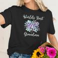 Worlds Best Grandma Gifts Purple Aqua Flower Women T-Shirt Gifts for Her