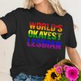 Worlds Okayest Lesbian Rainbow Gay Pride Homo Lgbt Women T-Shirt Gifts for Her