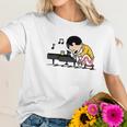 Freddie Mercury Peanuts Playing Piano And Dinking Wine Shirt Women T-Shirt Gifts for Her