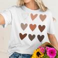 Melanin Skin Tone Hearts Be Kind Black History Month Women T-Shirt Gifts for Her