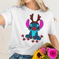 Reindeer Stitch Merry Christmas Women T-Shirt Gifts for Her