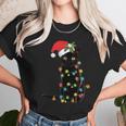 Black Santa Cat Tangled Up In Lights Christmas Santa Women T-Shirt Gifts for Women