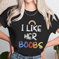 I Like Her Boobs Rainbow Pride Month Women T-Shirt Gifts for Women