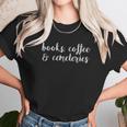 Books Coffee And Cemeteries Wanderlust Funeral Director Women T-Shirt Gifts for Women