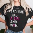 Breast Cancer Awareness I Fought Like A Girl And Won Women V3 Men Women T-Shirt Graphic Print Casual Unisex Tee Women T-Shirt Gifts for Women