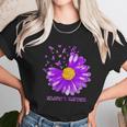 Daisy Butterfly Purple Ribbon Alzheimer Awareness Women T-Shirt Gifts for Women