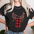 Funny Classic Red & Black Christmas Buffalo Plaid Deer Women T-Shirt Gifts for Women