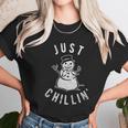 Just Chillin Snowman Cute Funny Christmas Winter Women T-Shirt Gifts for Women