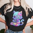 Kawaii Creepy Cat Eating Ramen Noodles Pastel Goth Aesthetic Men Women T-Shirt Graphic Print Casual Unisex Tee Women T-Shirt Gifts for Women