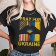 Pray For Ukraine Stand With Ukraine Ukrainian Flag Us Flag Men Women T-Shirt Graphic Print Casual Unisex Tee Women T-Shirt Gifts for Women