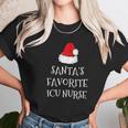 Santas Favorite Icu Nurse Gift Christmas Intensive Care Women T-Shirt Gifts for Women