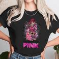 Sugar Skull Fight Breast Cancer Awareness Like A Girl Ribbon Men Women T-Shirt Graphic Print Casual Unisex Tee Women T-Shirt Gifts for Women