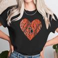 Womens Vintage Detroit Baseball Heart With Tiger Stripes Women T-Shirt Gifts for Women