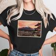 Vintage Japanese Mt Fuji Pagoda And Cherry Blossoms Women T-Shirt Gifts for Women