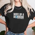 Womens Wife Of A Warrior Blue Ribbon Prostate Awareness Women T-Shirt Gifts for Women