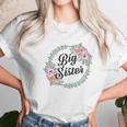 Big Sister With Flower Circle Infant Creeper Women T-Shirt Gifts for Women