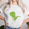 Dinosaur Piggy Backing Sloth Kitty Cat Funny Trex Women T-Shirt Gifts for Women