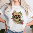 Floral Sugar Skull Dia De Los Muertos Dead Women Girl Women T-Shirt Gifts for Women