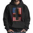 Burned Upside & Down Cross American Flag Satanism Men Hoodie