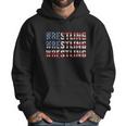 Distressed Usa Wrestling Gift American Flag Gift Men Hoodie