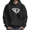 Distressed White South Carolina State Flag Outline Men Hoodie