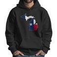 Michigan State Map Texas Flag Men Hoodie