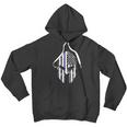 Blue Line American Flag Spartan Head Men Hoodie