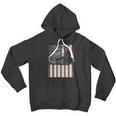 Train Locomotive Engine American Flag Model Builder Vintage Men Hoodie