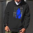 Male K9 Officer Blue Line Flag Men Hoodie