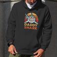 Retro Daddy Shark Design Funny Fathers Day Gift Dad Men Hoodie