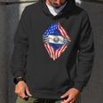 Super Salvadoran Heritage El Salvador Roots Usa Flag Men Hoodie