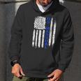 Thin Blue Line Flag American Us Marshal Men Hoodie