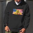 Mens Worn American Flag With Dont Tread On Me Ga Men Hoodie