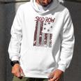 Skid Row Distressed Print Flag Men Hoodie