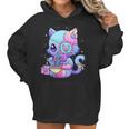 Pastel Goth Aesthetic Kawaii Creepy Cat Eating Ramen Noodles Men Women T-Shirt Graphic Print Casual Unisex Tee Women Hoodie