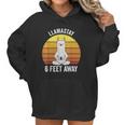 Retro Llamastay 6 Feet Away Llama Social Distancing Women Hoodie