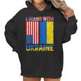 I Stand With Ukraine Support Ukraine Ukrainian American Flag V2 Men Women T-Shirt Graphic Print Casual Unisex Tee Women Hoodie