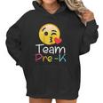 Team Pre K Teacher Emoji Hearts Love Back To School Women Hoodie