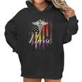 Vintage Nurse American Usa Flag Color Nurse Pharmacy Gift Women Hoodie