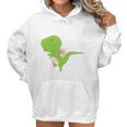 Dinosaur Piggy Backing Sloth Kitty Cat Funny Trex Women Hoodie