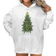 Marijuana Christmas Tree Women Hoodie