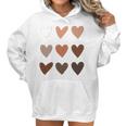 Melanin Skin Tone Hearts Be Kind Black History Month Women Hoodie