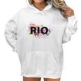 Rio De Janeiro Brazil Vacation With Tropical Hibiscus Flower Women Hoodie