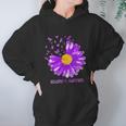 Daisy Butterfly Purple Ribbon Alzheimer Awareness Women Hoodie Gifts for Her