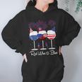 Red Wine & Blue 4Th Of July Wine Red White Blue Wine Glasses V9 Women Hoodie Gifts for Her